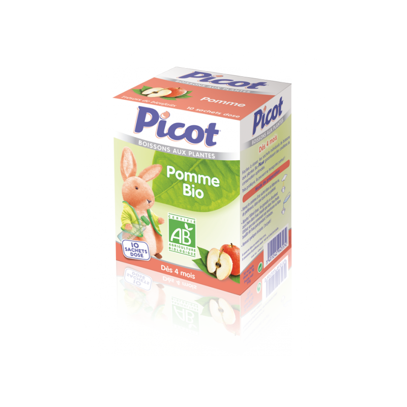 Boissons aux plantes Pomme Bio, 10 sachets de 5g