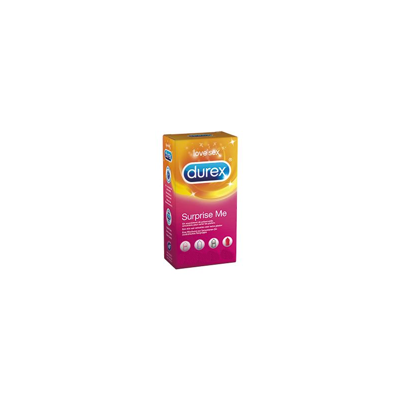 Durex Surprise Me, assortiment de 12 préservatifs