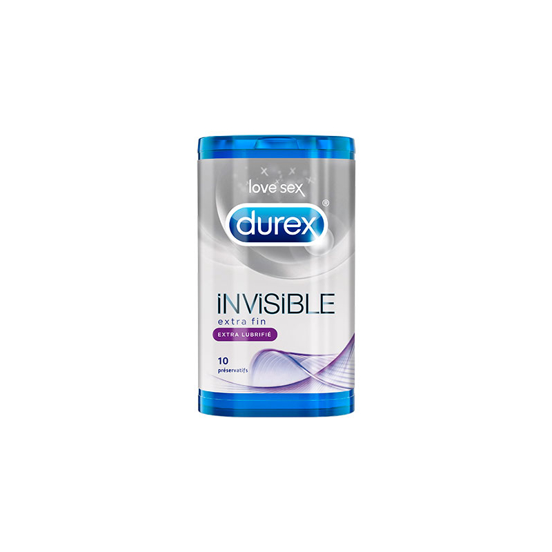 Durex Invisible Extra Lubrifié, Boîte de 10 préservatifs