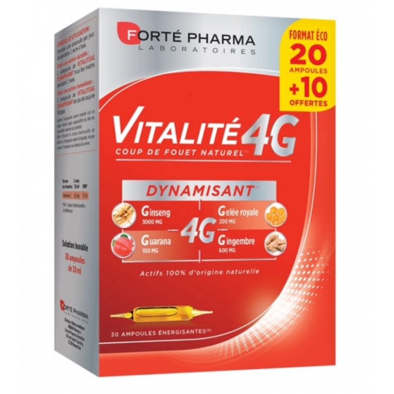 Forté Pharma Vitalité 4G Dynamisant - 30 Ampoules