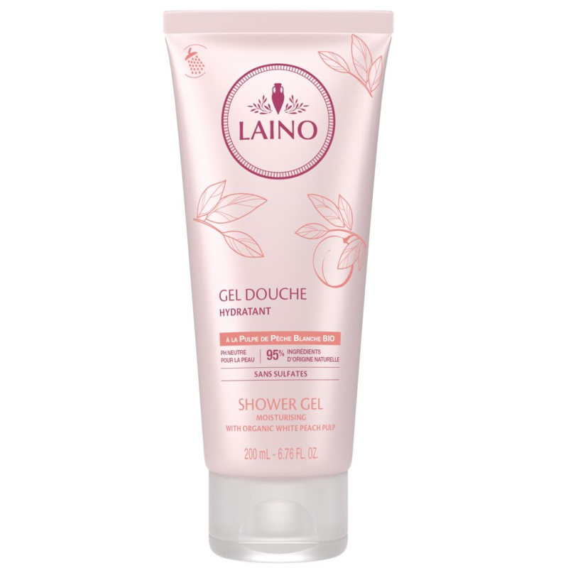 Laino Gel Douche Hydratant Pulpe de Pêche Blanche Bio - 1 unité