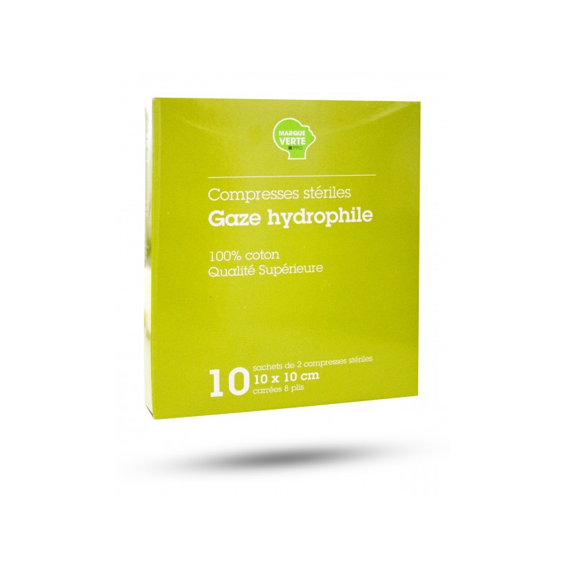 Compresses Stériles Gaze Hydrophile 10x10cm - 10 compress