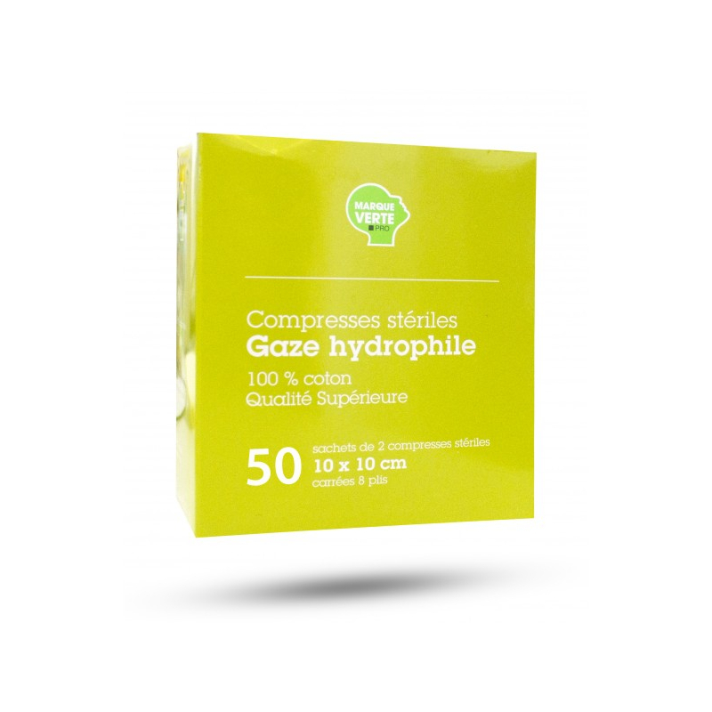 Compresses Stériles Gaze Hydrophile 10x10cm - 50 compress