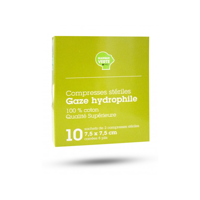 Compresses Stériles Gaze Hydrophile 7.5x7.5cm - 10 compress