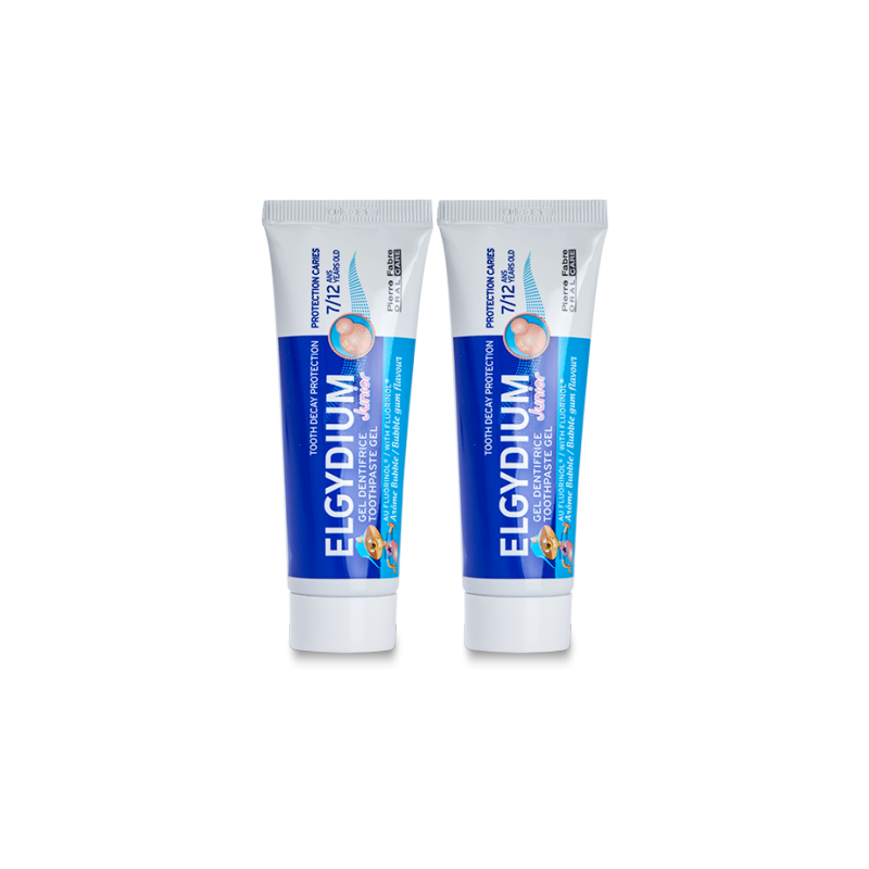 ELGYDIUM Dentifrice Junior Bubble Gum 7-12 ans - 2x50ml