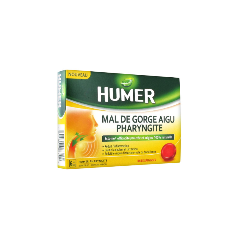 Humer Mal de Gorge Aigu Pharyngite - 20 pastilles