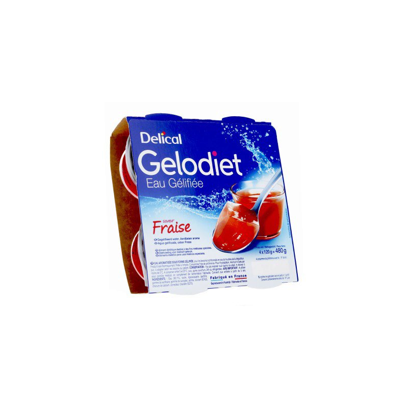 Gelodiet Eau Gélifiée Fraise - 4x120g