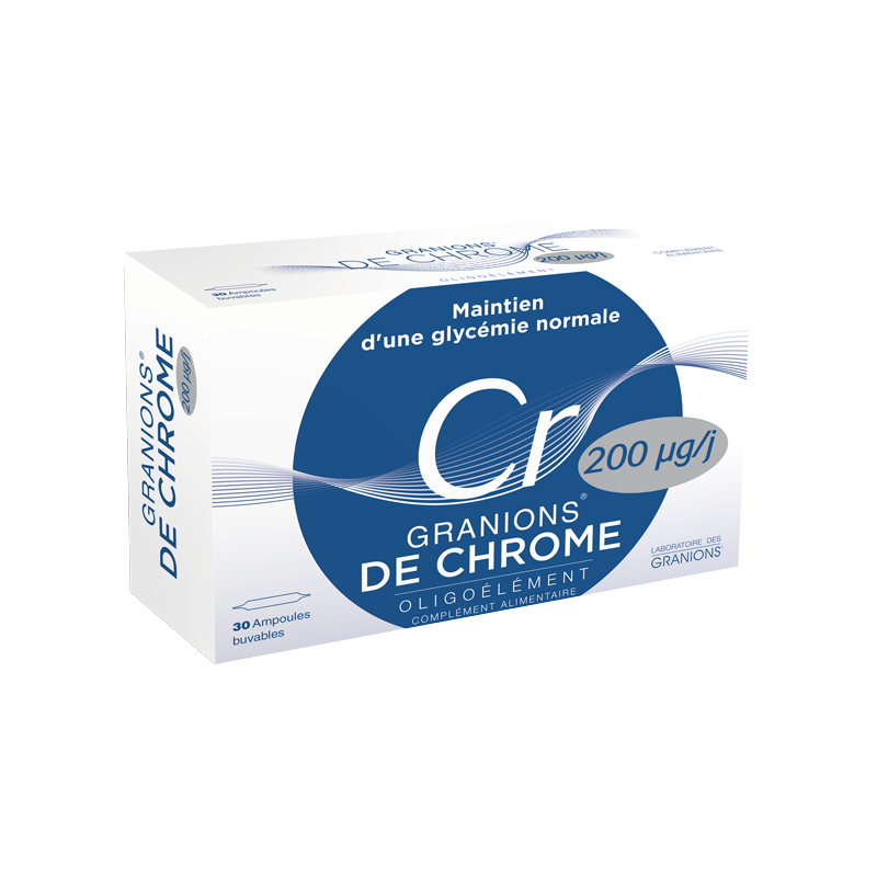 Granions® de chrome 200 μg/j - 30 ampoules