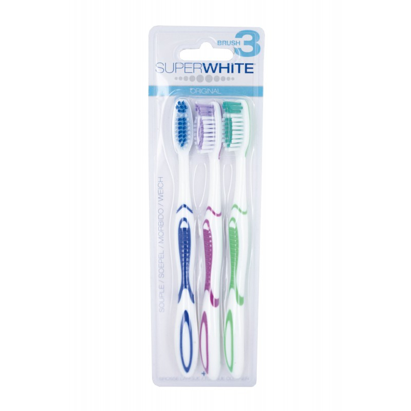 Brosses à dents SUPERWHITE BRUSH 3 souple - 3 unités