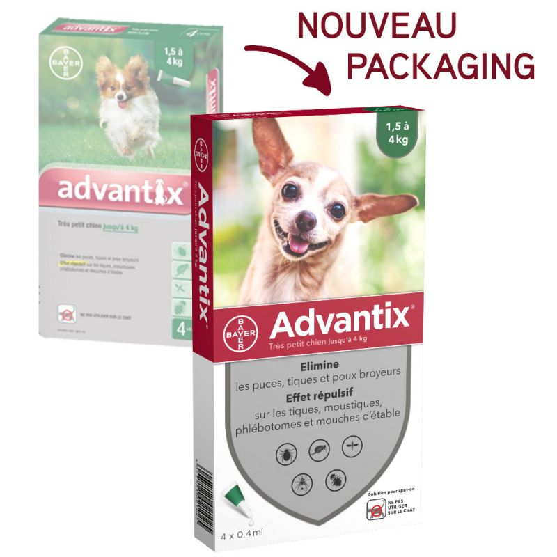 Advantix Très Petit Chien Jusqu'à 4 kg - 4 Pipettes