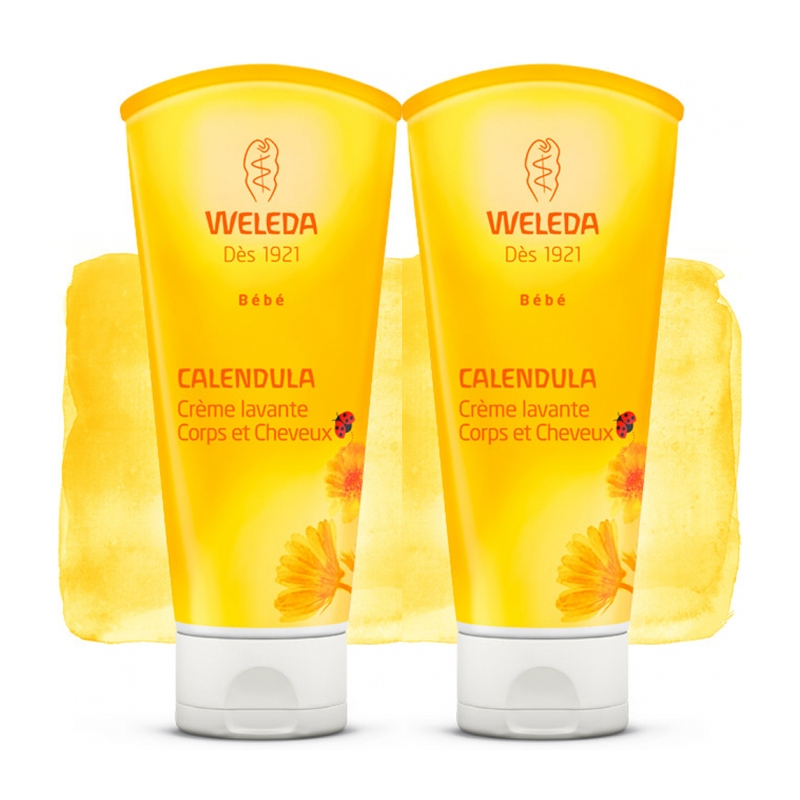 Weleda Bébé Crème Lavante Calendula Corps et Cheveux - Lot de 2 x 200 ml