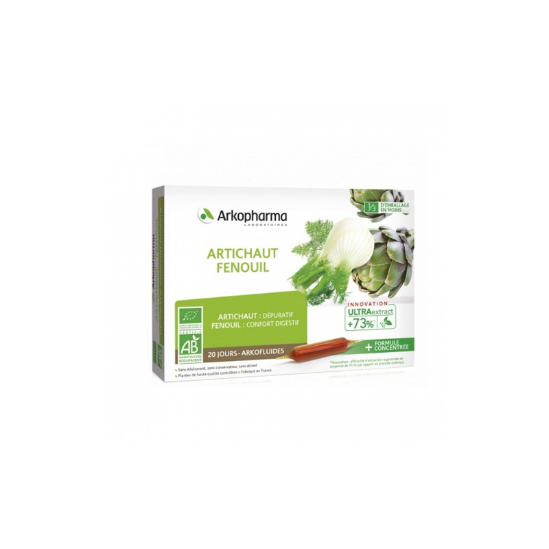 Arkopharma Arkofluides Artichaut Fenouil Bio - 20 Ampoules