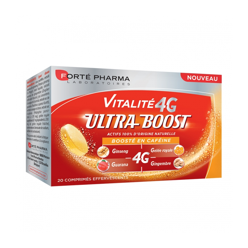 Forté Pharma Vitalité 4G Ultra-Boost 20 - Comprimés Effervescents