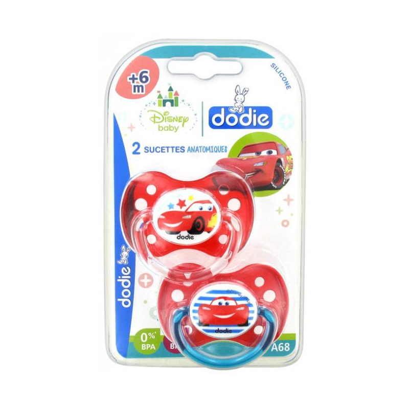 Dodie Disney Baby 2 Sucettes Anatomiques Silicone 6 Mois et + : Cars