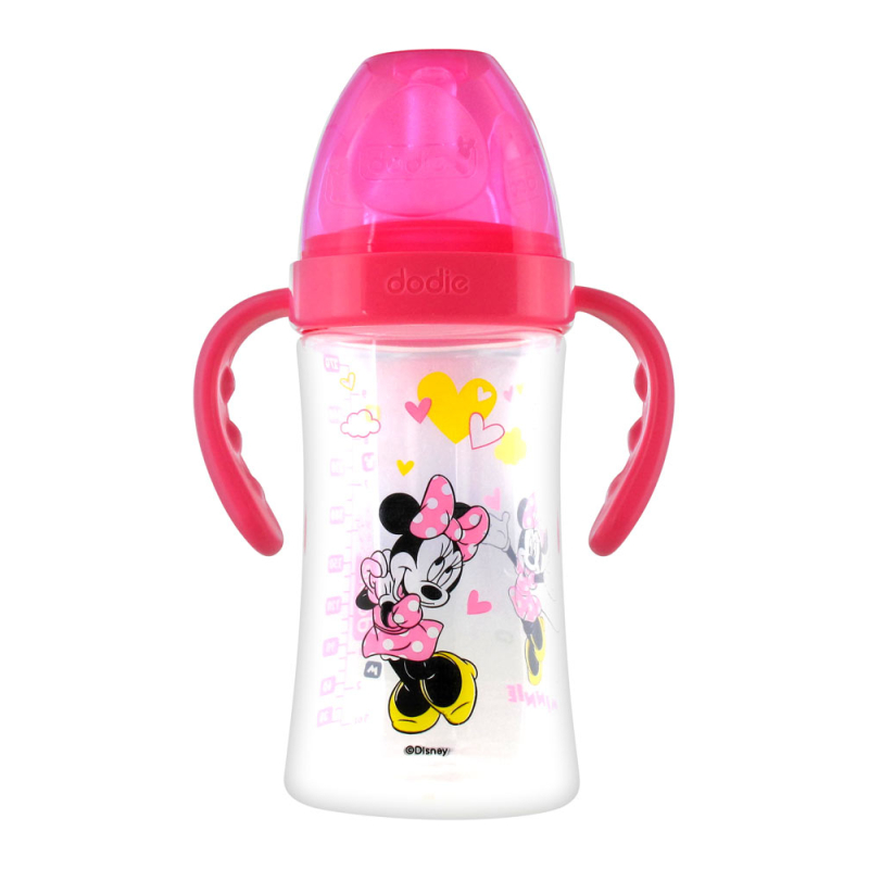 Dodie Disney Baby Biberon Anti-Colique Tétine Ronde 3 Vitesses Minnie- 270 ml 6 Mois et + 