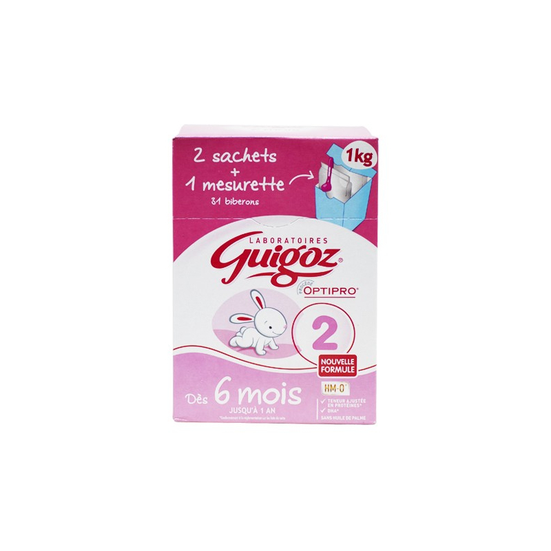 Guigoz Lait 2eme âge dès 6 mois - 2 Sachets X 500g 