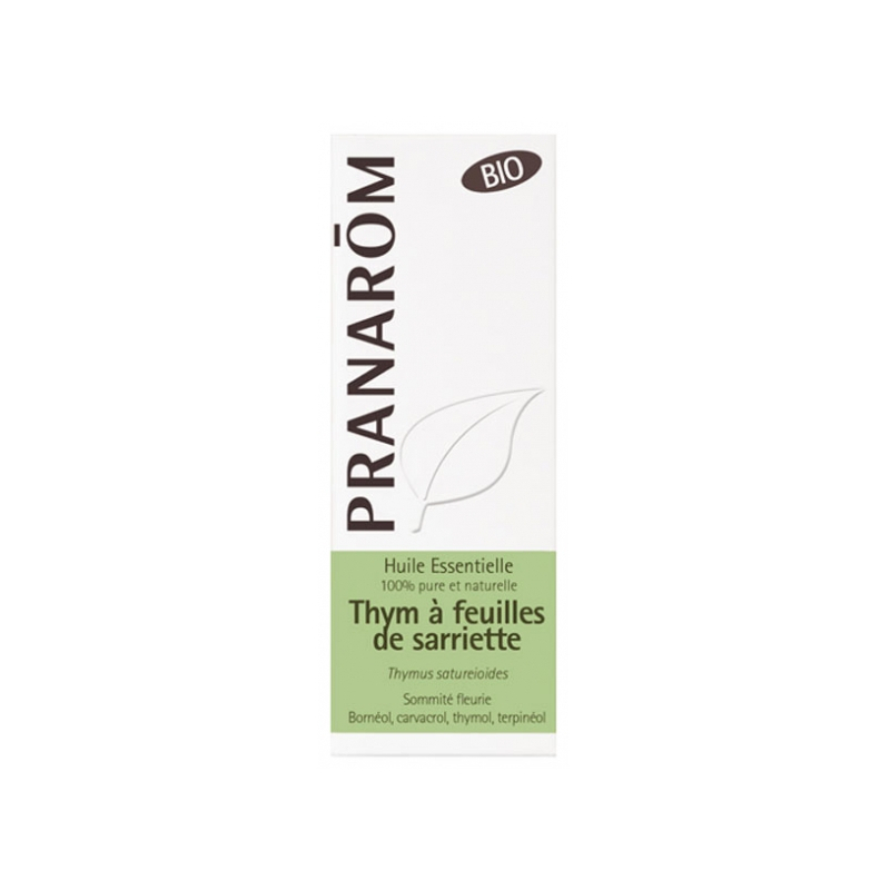 Pranarôm Huile Essentielle Thym à Feuilles de Sarriette (Thymus satureioides) Bio - 10 ml 