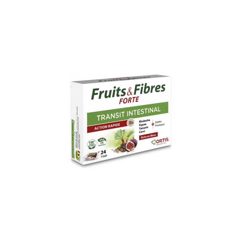 ORTIS Fruits & Fibres Forte Transit Intestinal Action Rapide - 24 cubes