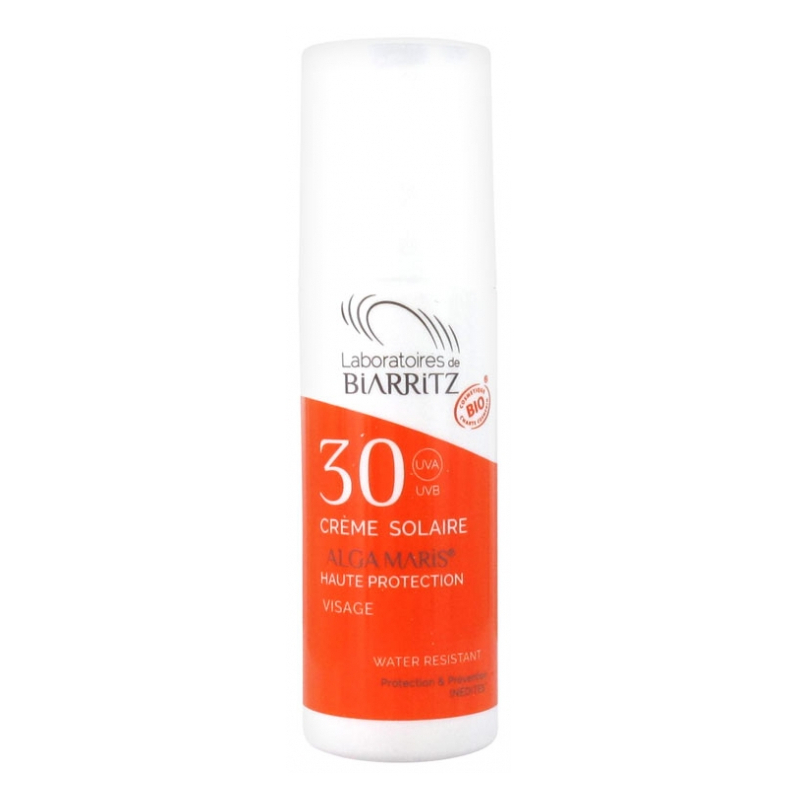 Biarritz Alga Maris Crème Solaire Visage SPF 30 Bio - 50 ml