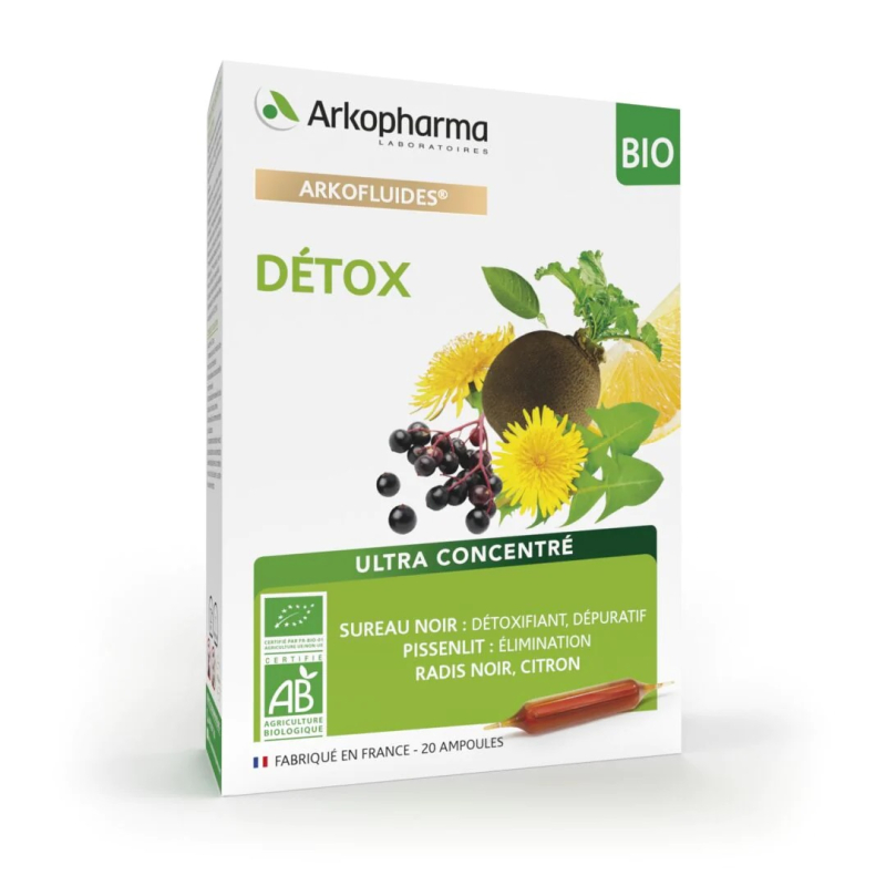 Arkopharma Arkofluides Détox Bio - 20 Ampoules