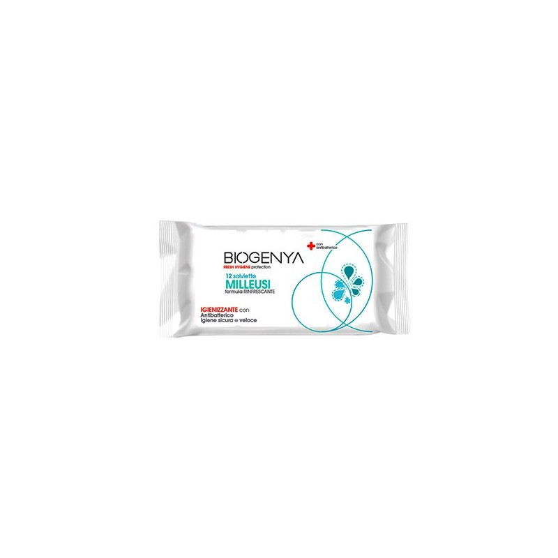 Biogenya Lingettes Multi-usages avec Antibacterien - 12 Lingettes