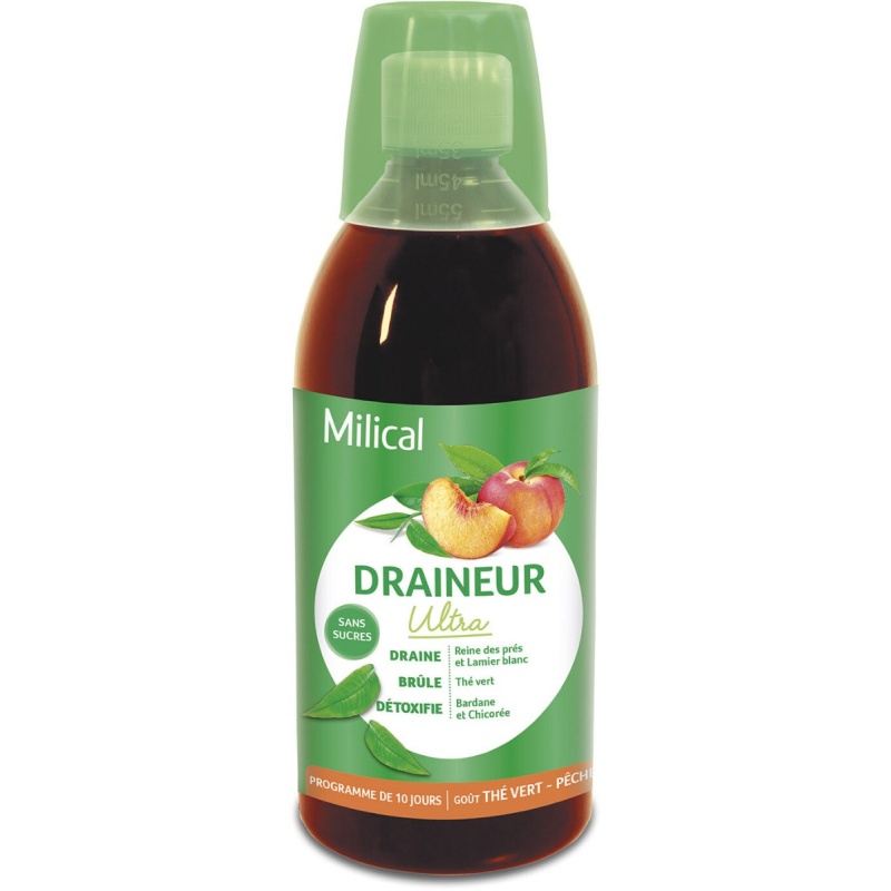 Milical Draineur Minceur Ultra Gout Thé Vert Pêche - 500ml