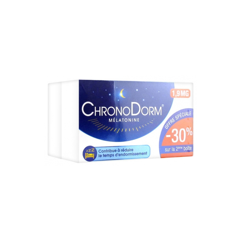 ChronoDorm Mélatonine 1,9 mg  - Lot de 2 x 30 Comprimés