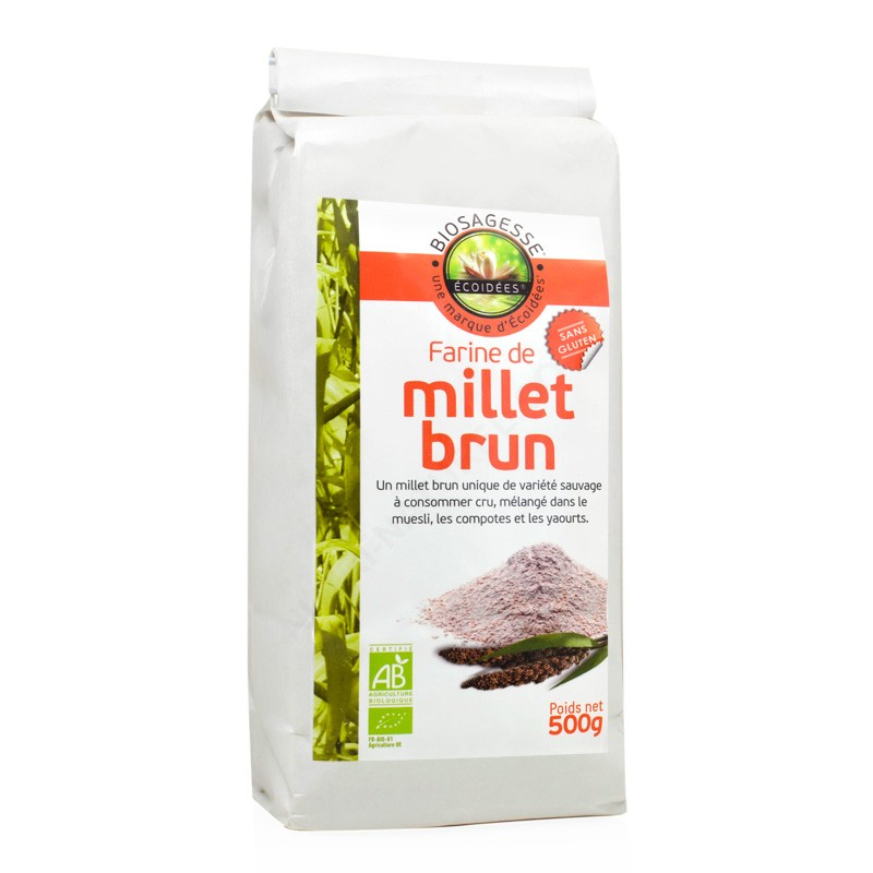 Biosagesse Farine de millet brun Bio - 500g