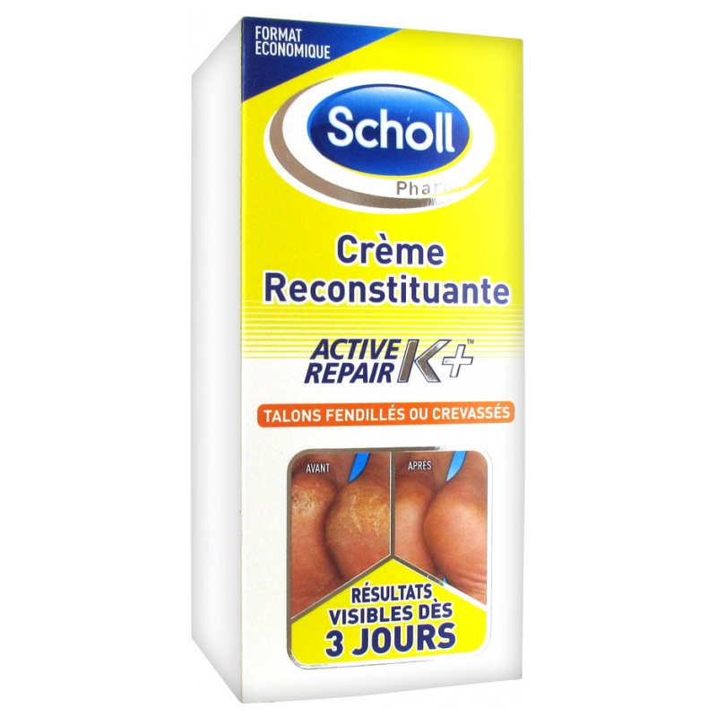 Scholl Crème Reconstituante pour Talons Fendillés ou Crevassés Active Repair K+ - 120 ml