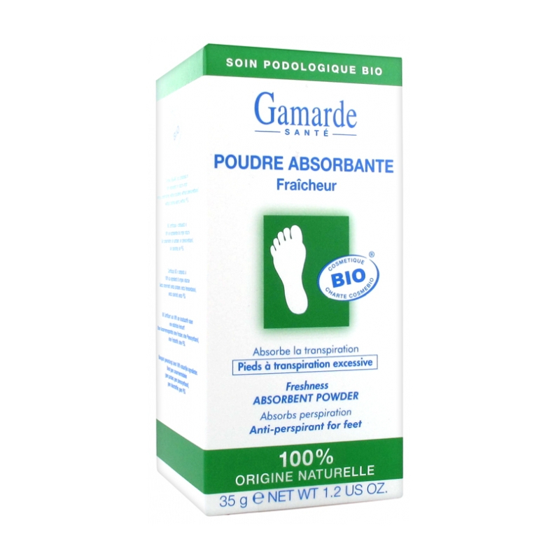 Gamarde Poudre Absorbante Pieds à Transpiration Excessive Bio - 35 g