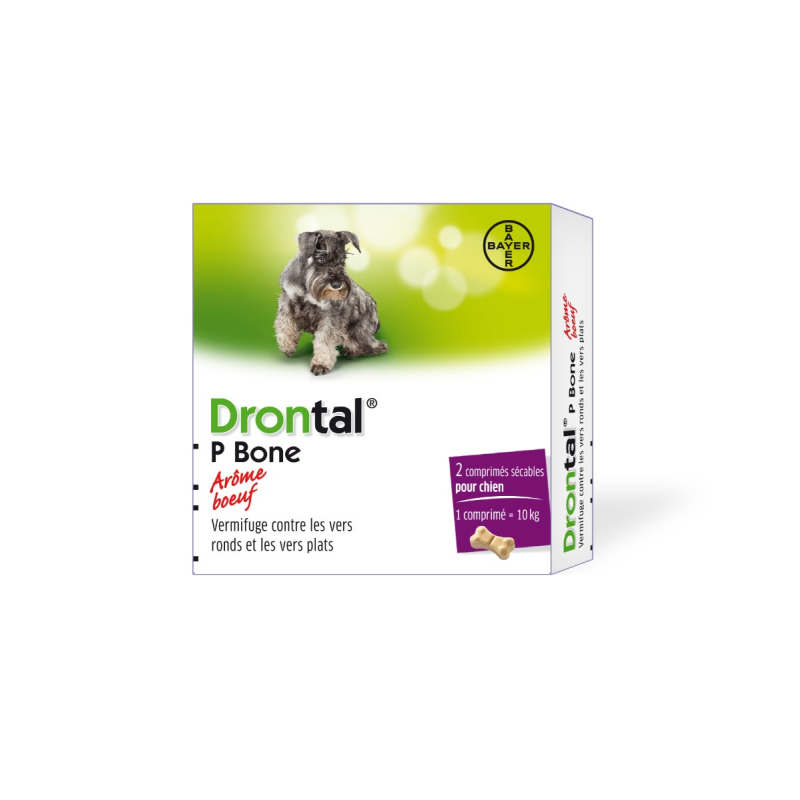 DRONTAL P BONE Arôme Bœuf - 2 comprimés