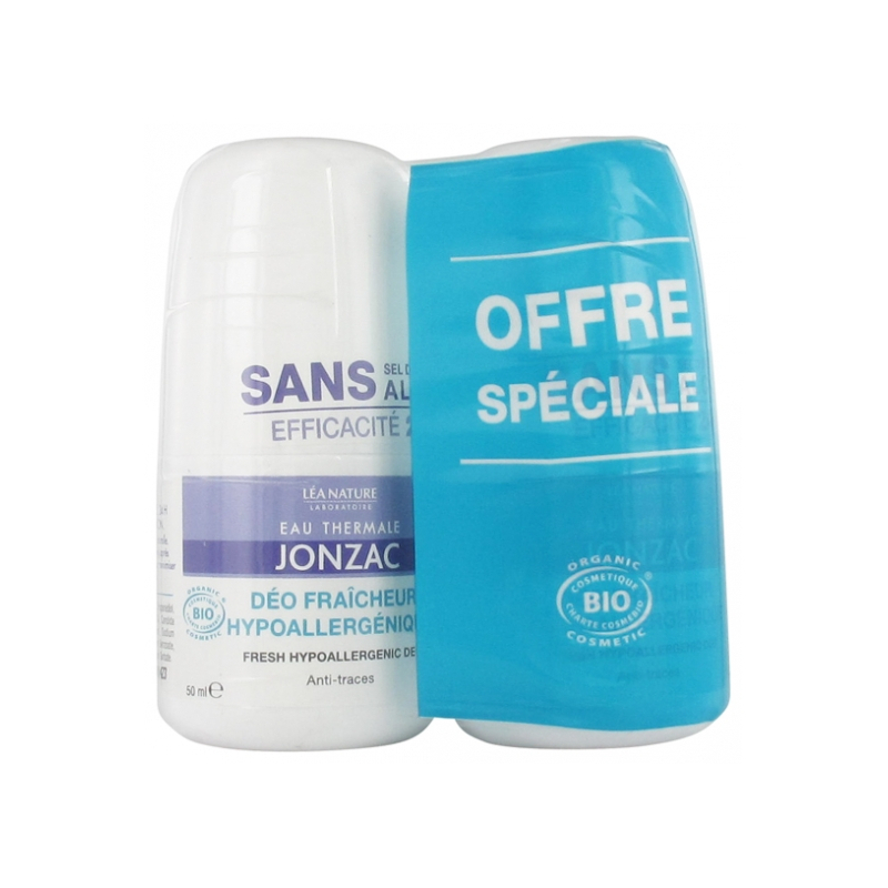 Eau de Jonzac Déo Fraicheur Hypoallergénique Bio - Lot de 2 x 50 ml