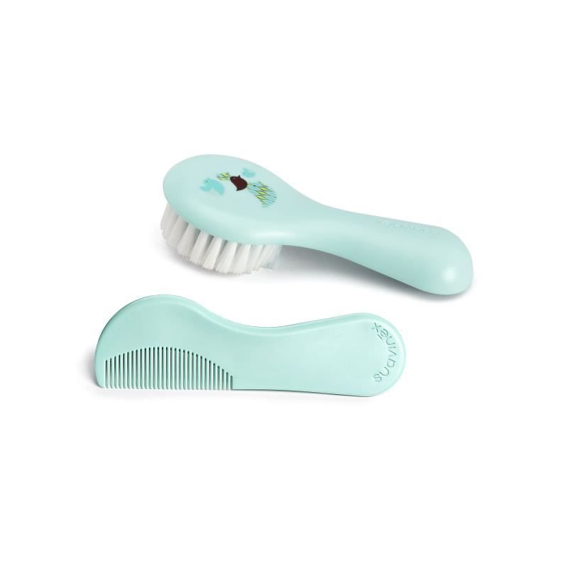 SUAVINEX lot brosse-peigne Nouveau né - vert