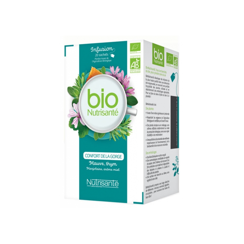 Nutrisanté Infusion Bio Confort de la Gorge - 20 Sachets