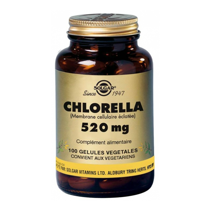 Solgar Chlorella 520 mg - 100 Gélules Végétales