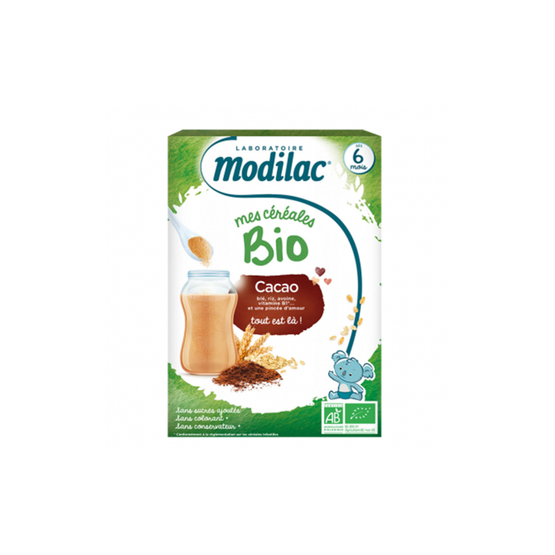 Modilac Céréales Bio Cacao dés 6 mois - 250g