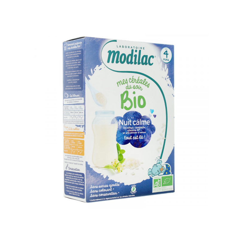 Modilac Mes Céréales du Soir Bio Dès 4 Mois Nuit Calme - 250g