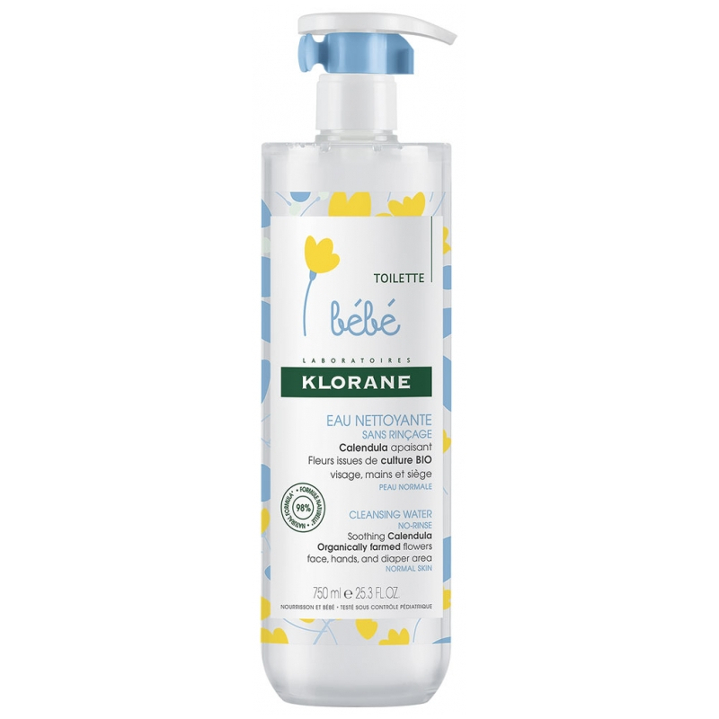 Klorane Bébé Eau Nettoyante sans Rinçage - 750ml