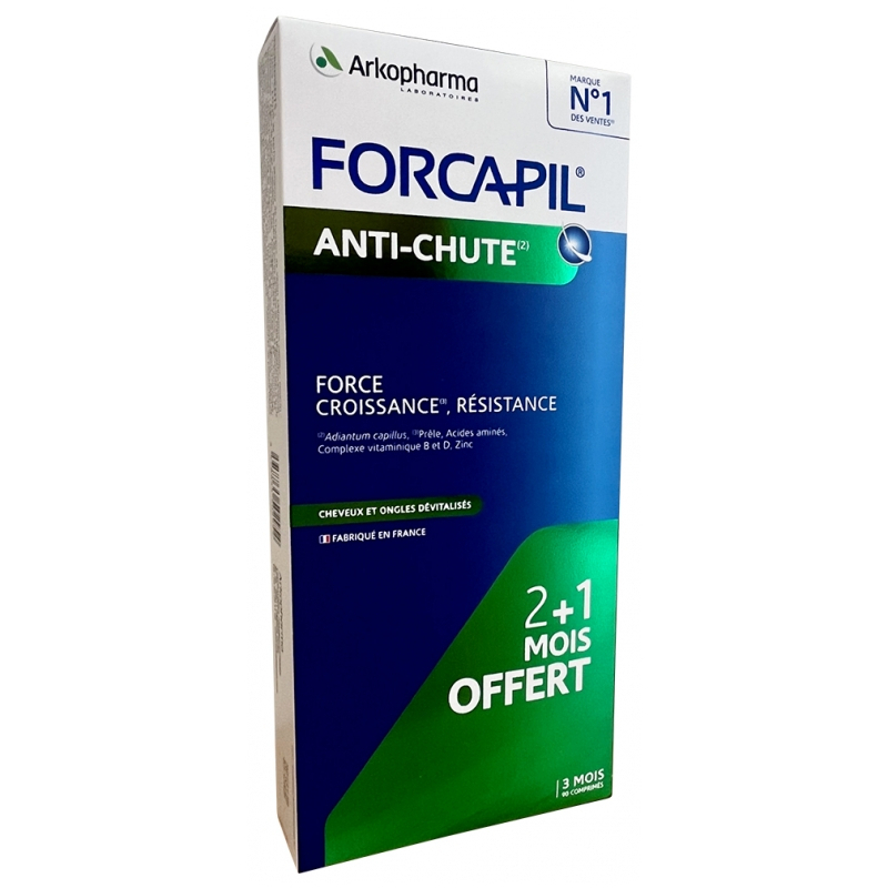 Arkopharma Forcapil Anti-Chute - Lot de 3 x 30 Comprimés