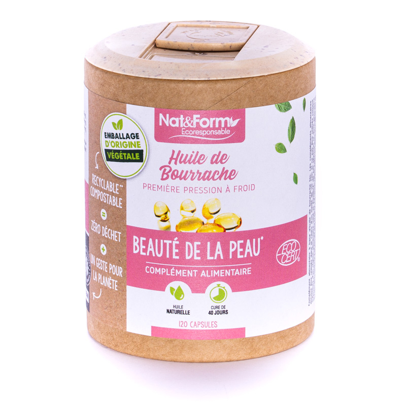 Nat & Form Ecoresponsable Huile de bourrache bio - 120 capsules