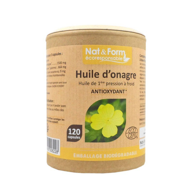 Nat & Form Ecoresponsable huile d'onagre - 120 capsules