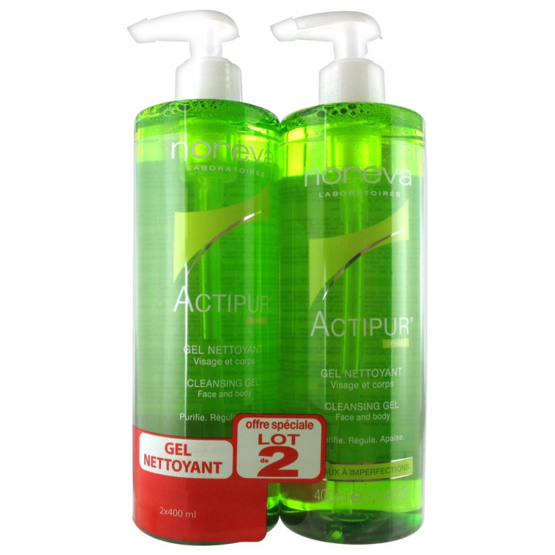 Noreva Actipur Gel Dermo-Nettoyant - Lot de 2 x 400 ml