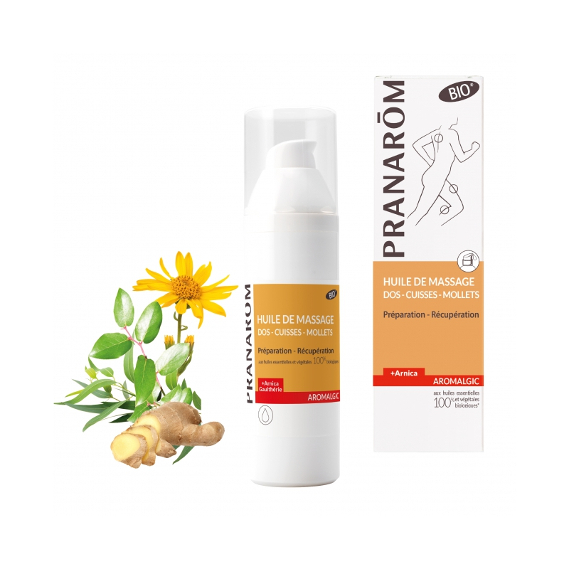 Pranarôm Aromalgic Huile De Massage Dos Cuisses Mollets Bio - 100ml 