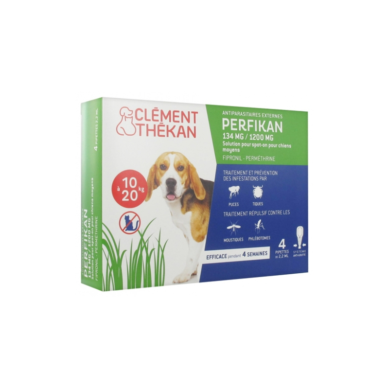 Perfikan 134 mg/1200 mg Chiens Moyens - 4 pipettes