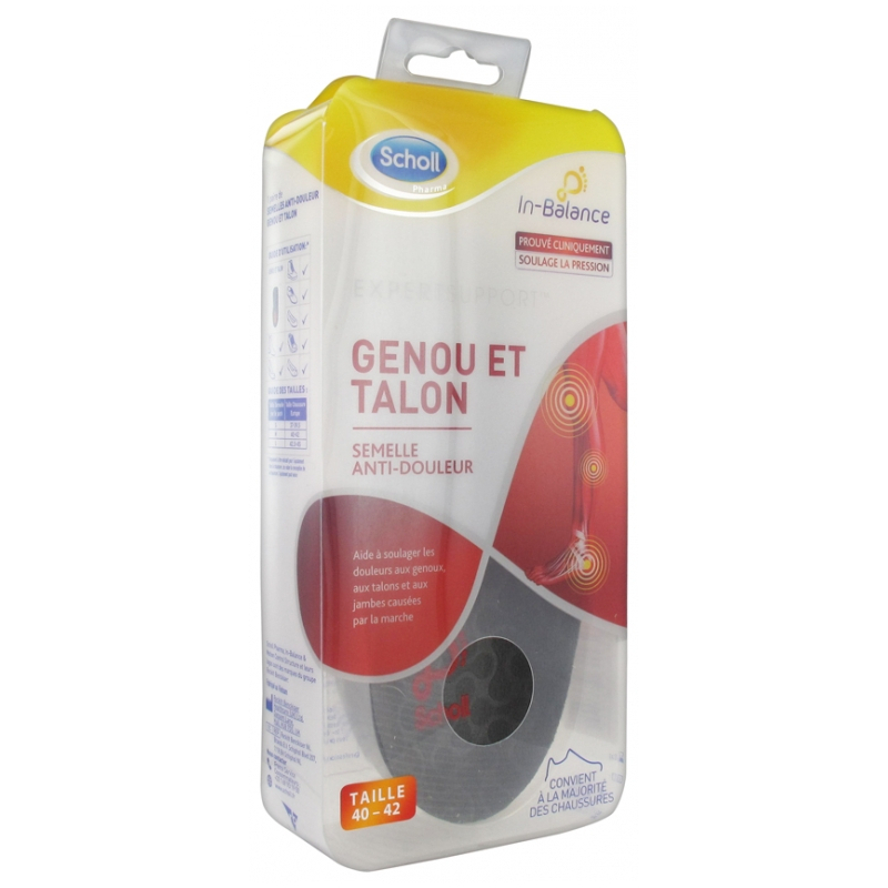 ExpertSupport Semelles Anti-Douleur Genou et Talon Taille : 40-42 - 1 paire 