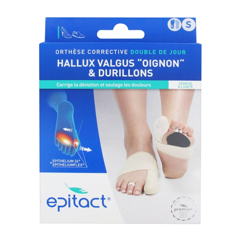 Epitact Hallux Valgus Oignon & Douleurs Plantaires Orthèse Corrective Double Pied Gauche Taille S - 1 unité