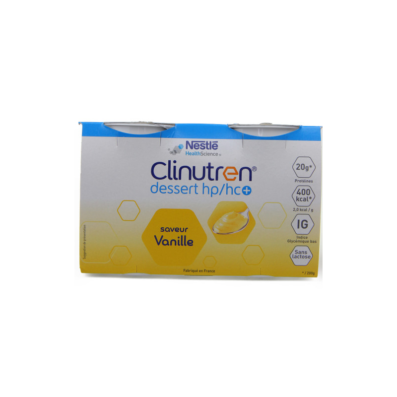 Clinutren Dessert HP/HC+ saveur vanille - 4x200g