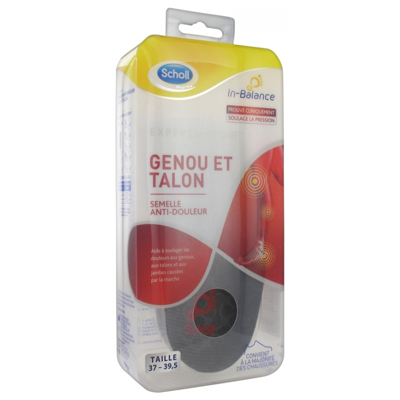 Scholl ExpertSupport Semelles Anti-Douleur Genou et Talon Taille : 37-39,5 - 1 paire 