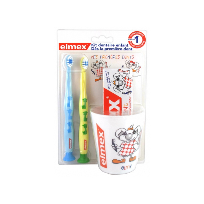 Elmex Kit Dentaire Enfant - Couleur : Bleu & Jaune