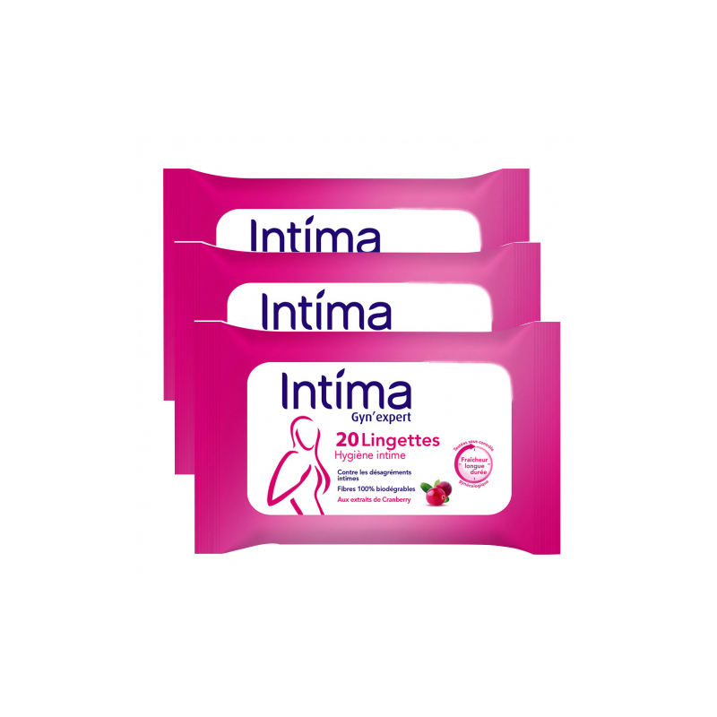 Intima Gyn'expert Cranberry Hygiene Intime - 3x20 lingettes